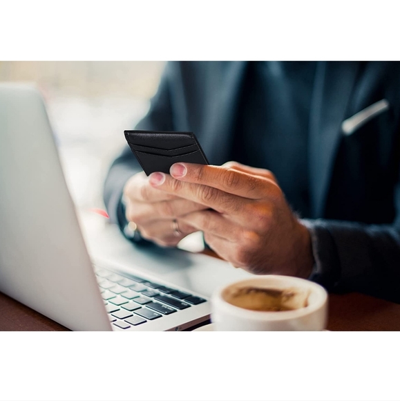 Slim Minimalist Money Clip for Men Wallet, Mini Bifold Pocket Wallet ID Window.. - Picture 7 of 8